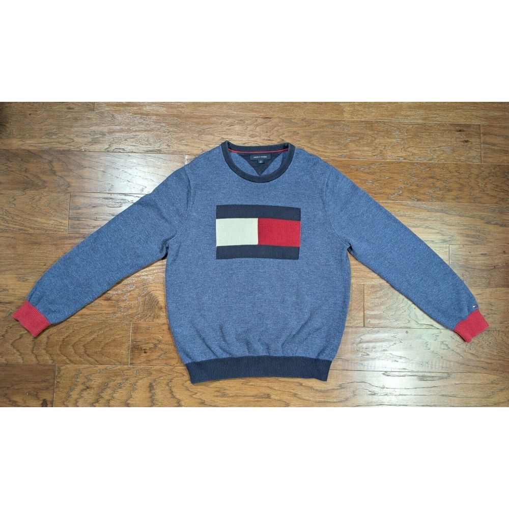 Tommy Hilfiger Y2K Flag Sweater Men's‎ Size Large 100% Cotton
